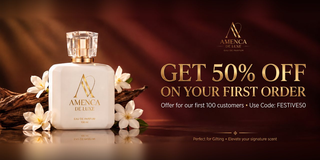 Get 50% off on your first order. Offer for our first 100 customers. Use code FESTIVE50. Perfect for gifting, elevate your signature scent.